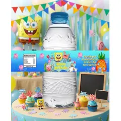 GENERICO - Etiquetas Para Botellas De Agua - Bob Esponja