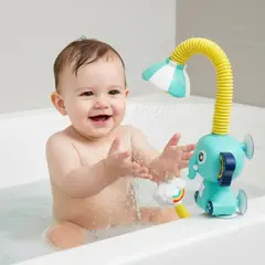 GENERICO - Ducha Juguete Para Baño Bebé Elefante Rociador De Agua Bomba Eléctrica Manguera Ajustable 16x69,5 cm