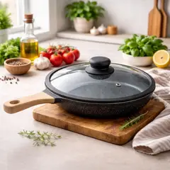 GENERICO - Sarten Cocina Antiadherente Tapa Vidrio Utensilio Grande