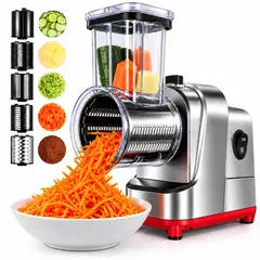 RENAHOUSE - Molino Rallador Eléctrico De Verduras Queso Vegetales 5 En 1 250W