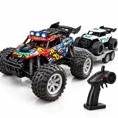 GENERICO - Carro 4x4 Control Remoto Remolque Doble Eje Vehículo Infantil