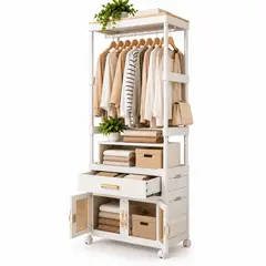 GENERICO - Organizador Ropa Multifuncional Armario Plegable Cajon Almacenamiento Ruedas