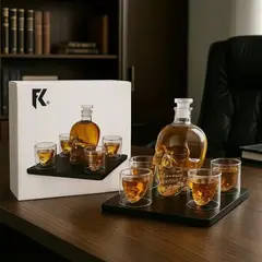GENERICO - Licorera De Lujo Calavera Con Vasos Elegantes
