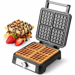 GENERICO - Máquina Para Waffles Antiadherente Eléctrica Premium