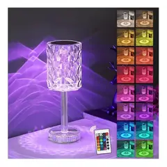 GENERICO - Lampara Moderna Cristal Tactil Recargable
