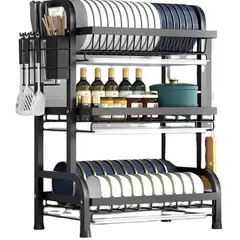 GENERICO - Organizador y Escurridor De Loza 3 Niveles Para Cocina Moderno