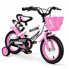 LANZURY IMPORTACIONES - Bicicleta Infantil Rin 12 Para Niño Con Llantas Auxiliares ROSADA NIÑA