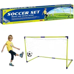 GENERICO - Arco De Fútbol Infantil 120x80 cm PVC Con Red Autoarmable Juego Deportivo Para Niños