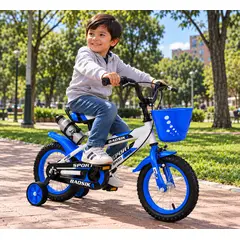 LANZURY IMPORTACIONES - Bicicleta Infantil Rin 12 Para Niño Con Llantas Auxiliares AZUL NIÑO