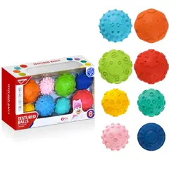 GENERICO - Set x8 Pelotas Sensoriales Para Bebé Texturas Estimulación Temprana Motricidad