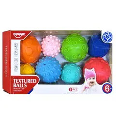 GENERICO - Pelotas Sensoriales Bebé x8 Texturas Colores Estimulación Temprana Juego Didáctico