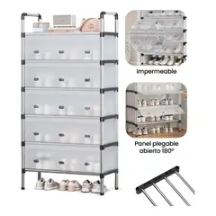 GENERICO - Zapatero Organizador De 6 Niveles Con Tapa Multiusos