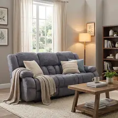 ELITE LIVING - SOFA ALLY 3PTOS ESTATICO MICROFIBRA GRIS