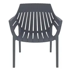 VIRTUAL MUEBLES - Silla Con Espaldar Y Apoyabrazos En Plastico Acanalado Muebles Para El Hogar ButacoColor Gris Oscuro