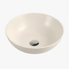 PAMO - Lavamanos de Sobreponer Redondo Porcelana Beige 31 x 31 cm