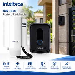 INTELBRAS - Portero Residencial IPR 8010 Full Duplex Control de 2 Cerraduras 3 Extensiones