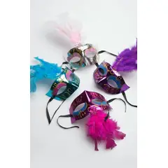 GENERAL - Antifaz de Carnaval para Adultos x 4 Pcs Con Plumas