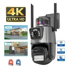 GENERICO - Camara Seguridad Exterior Doble Lente Wifi Alarma Deteccion Movimiento