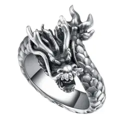 UBMD - Anillo Punk Retro Gotico Hombre Ajustable FF046 Dragon