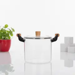 GENERICO - Olla Vidrio Transparente Cocinar Alimentos Guisos Sopas Estofados Familiar