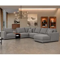 GENERICO - Sofá Esquinero Modular con las en L y Moderna Color BlancoBeige