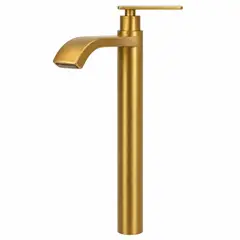 PAMO - Grifería Alta para Lavamanos Agua Fría Oro Rosa
