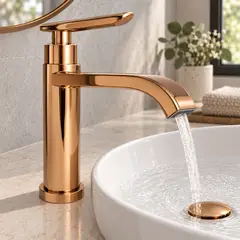 PAMO - Llave de Agua Fría Oro Rosa para Lavamanos