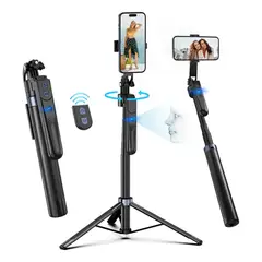 AMERICAN GENERICS - Trípode Palo Selfie C17 con Seguimiento Facial IA 360°
