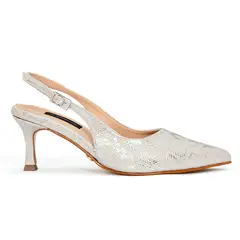 SABATES - Sandalia de tacón para mujer Sábates Sofi Snake Silver