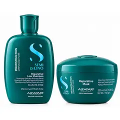 ALFAPARF MILANO - Alfaparf Semi Di Lino Kit Shampoo 250ml y Mascarilla 200ml Reparadora