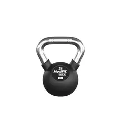 MOVIFIT - Pesa Rusa Kettlebell 28 kg Recubierta en Caucho Mango Cromado
