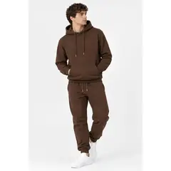 URBAN PLUS - Conjunto de buzo y pantalon hombre cafe sudadera