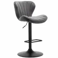 GENERICO - Silla Alta Para Barra De Cocina Tapizada En Terciopelo Con Respaldo Ergonómico Giratorio