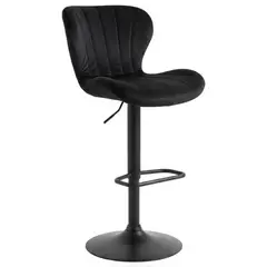 GENERICO - Silla Alta Para Barra De Cocina Tapizada En Terciopelo Con Respaldo Ergonómico Giratorio