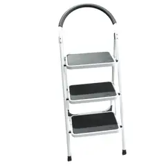 VIALAMBRE LIMITADA - Escalera Plegable Metálica de 3 Pasos Blanco