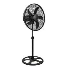 INNOVA - Ventilador de Pie Oscilante 5 Aspas 3 Velocidades Negro Altura Ajustable