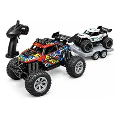CHINA - Carro Control Remoto 4x4 Con Remolque Carrito Adicional