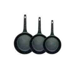TECNOHOGAR JS - Juego De Sartenes En Mármol Renahouse Tapa De Vidrio 6 Pcs