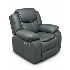 RAMBLER - Sillón reclinable eléctrico Tipo cuero Gris