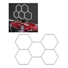 U BUY - Lámpara De Techo Led Estructura Hexagonal Blanca