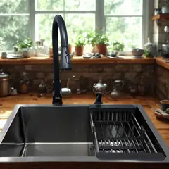 PAMO - Lavaplatos Acero 304 Negro 51 x 45 x 21 cm
