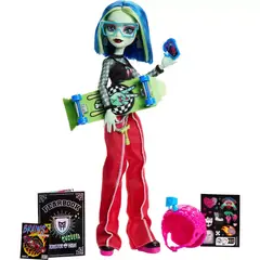 MONSTER HIGH - Ghoulia Yelps con Anuario y Patineta