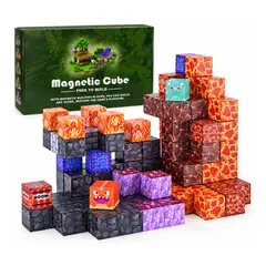 SHUGS - Cubos Magnéticos Construcción 100 Piezas Minecraft Volcano