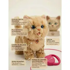 ZHOPI CO - Gato Peluche Interactivo Camina Mueve La Cola Y Saca Lengua