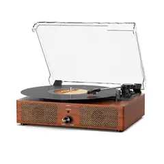 GENERICO - Tocadisco de Vinilo 3 Velocidades con Altavoces, Bluetooth y Salida RCA