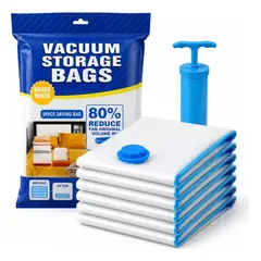 GENERICO - Bolsa De Vacío Transparente Ropa Compresión 6pcs Con Bomba