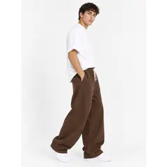 URBAN PLUS - Pantalon jogger hombre bota ancha en algodon cafe baggy