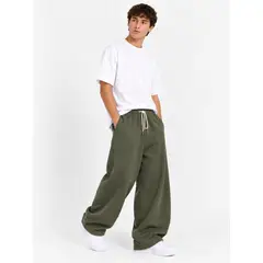 URBAN PLUS - Pantalon jogger hombre bota ancha en algodon verde oliva baggy