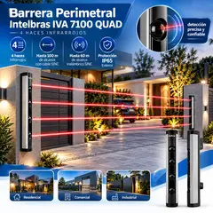 INTELBRAS - Barrera Perimetral IVA 7100 QUAD 4 Haces Infrarrojos 100 m IP65 Exterior