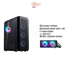 AMD RYZEN - PC GAMER RYZEN 7 8700G| LIQUIDA 240MM| BOARD B650 WIFI| CHASIS 4 FANS RGB| RAM 16GB SSD 1TB
